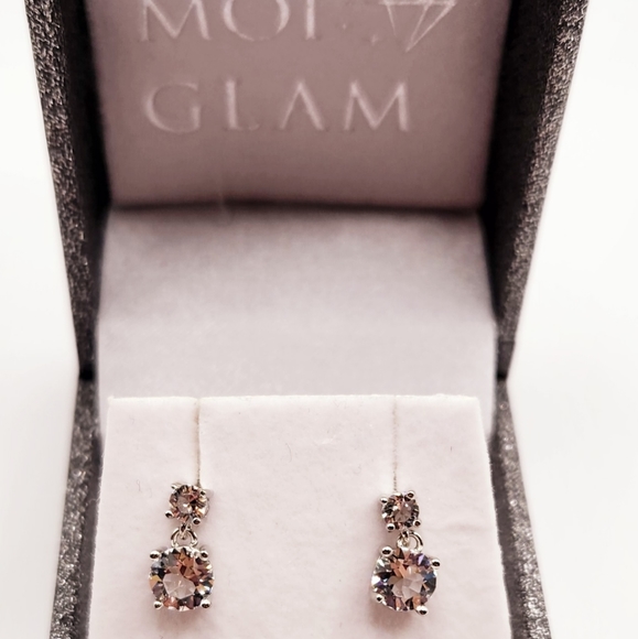 Dual Crystal 925 Silver earrings - Picture 5 of 8